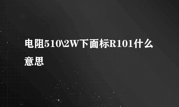 电阻510\2W下面标R101什么意思