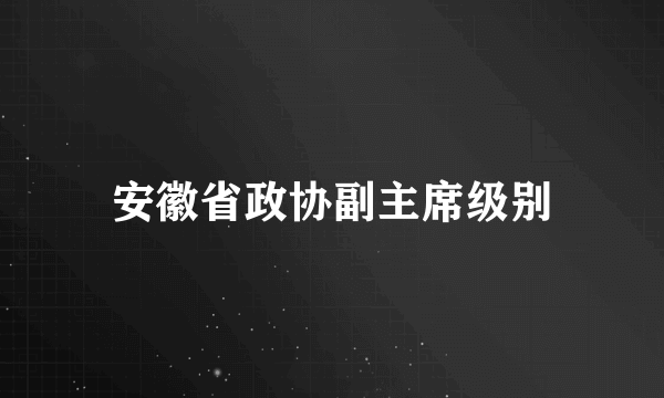 安徽省政协副主席级别