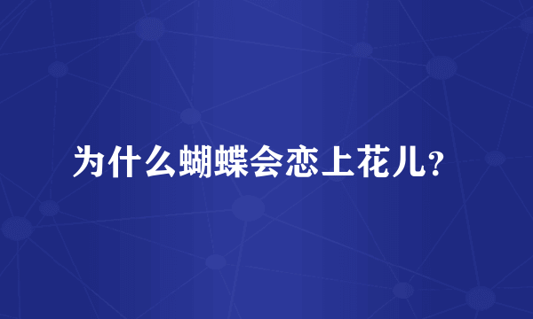 为什么蝴蝶会恋上花儿？