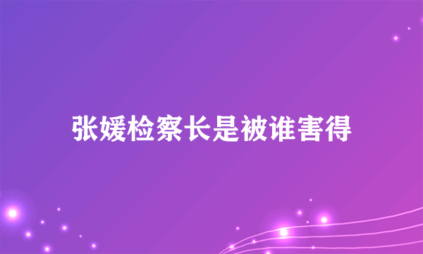 张媛检察长是被谁害得