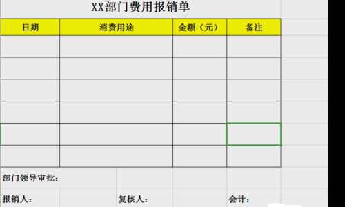 费用报销单excel表格怎么做