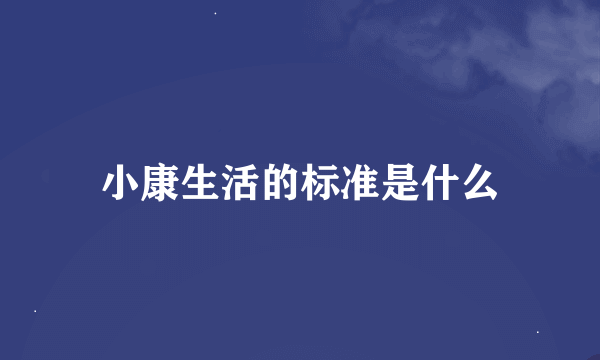 小康生活的标准是什么