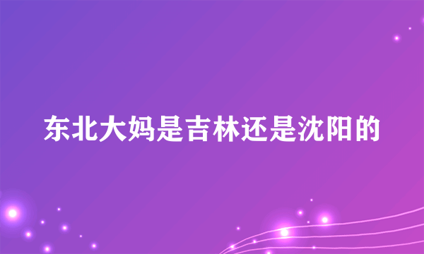 东北大妈是吉林还是沈阳的