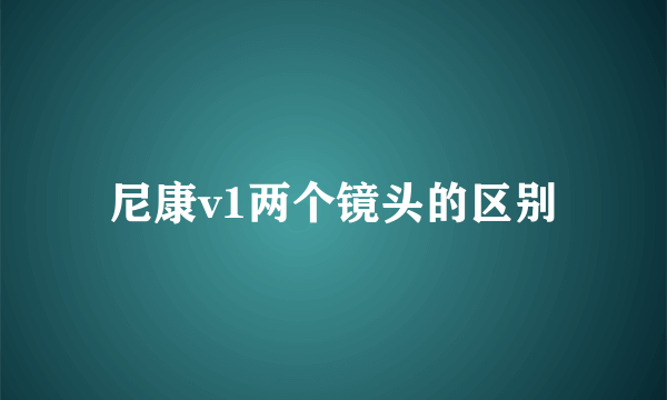 尼康v1两个镜头的区别