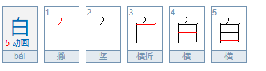 白的笔画顺序怎么写的