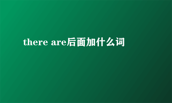 there are后面加什么词