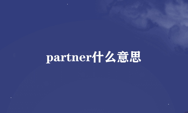 partner什么意思