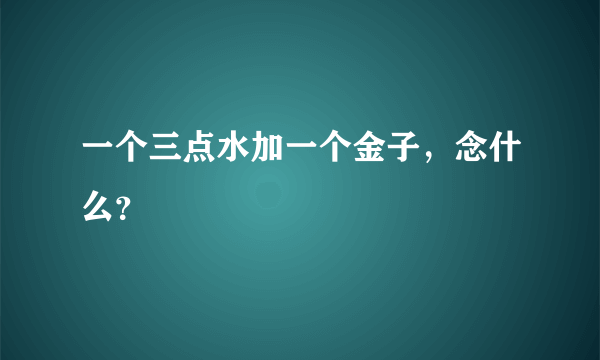 一个三点水加一个金子，念什么？