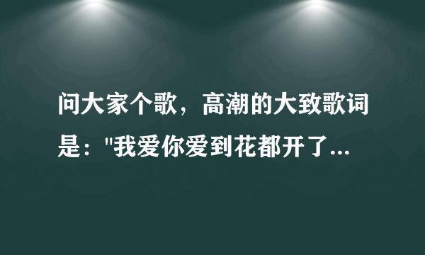 问大家个歌，高潮的大致歌词是：