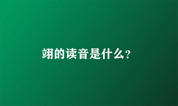 翊的读音是什么？