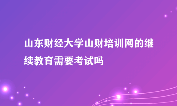 山东财经大学山财培训网的继续教育需要考试吗