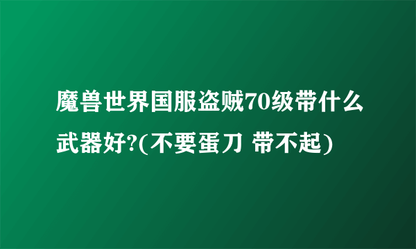 魔兽世界国服盗贼70级带什么武器好?(不要蛋刀 带不起)