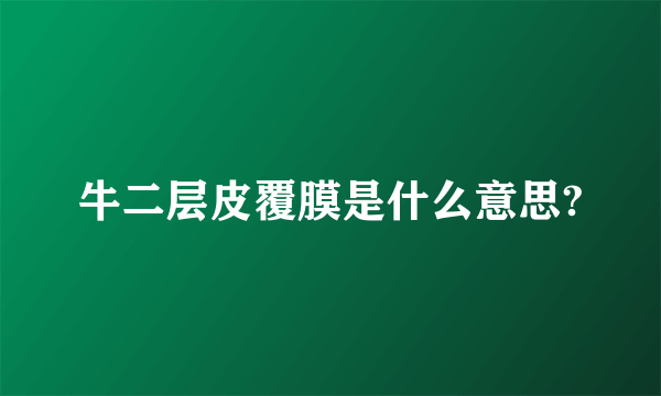 牛二层皮覆膜是什么意思?