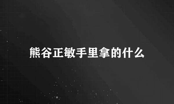 熊谷正敏手里拿的什么