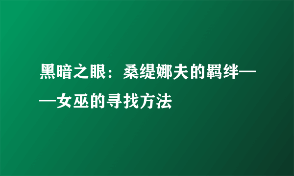 黑暗之眼：桑缇娜夫的羁绊——女巫的寻找方法