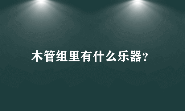 木管组里有什么乐器？