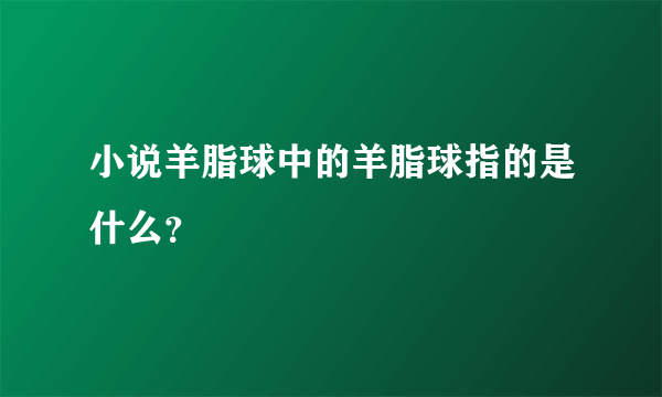 小说羊脂球中的羊脂球指的是什么？