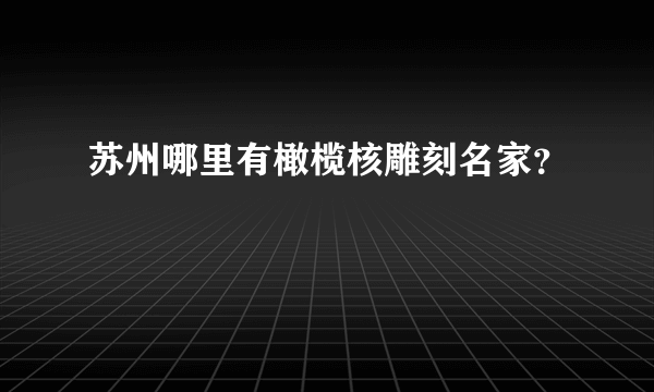 苏州哪里有橄榄核雕刻名家？