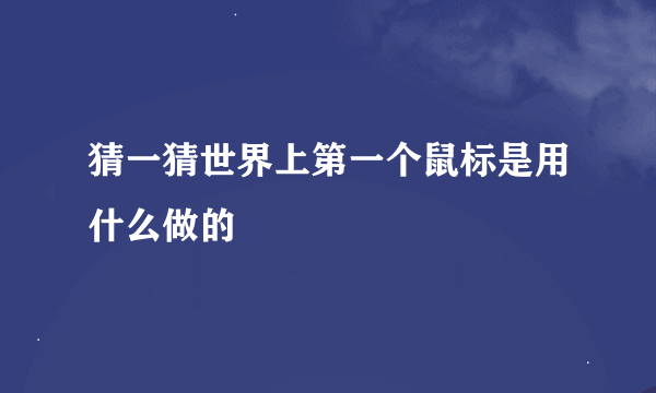 猜一猜世界上第一个鼠标是用什么做的