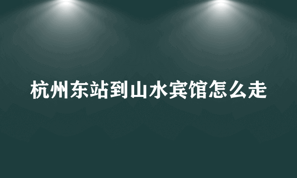 杭州东站到山水宾馆怎么走