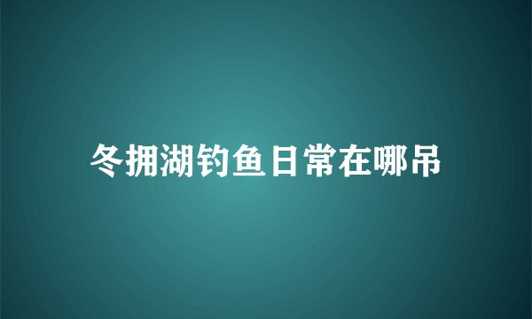 冬拥湖钓鱼日常在哪吊