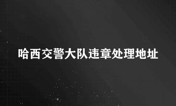 哈西交警大队违章处理地址