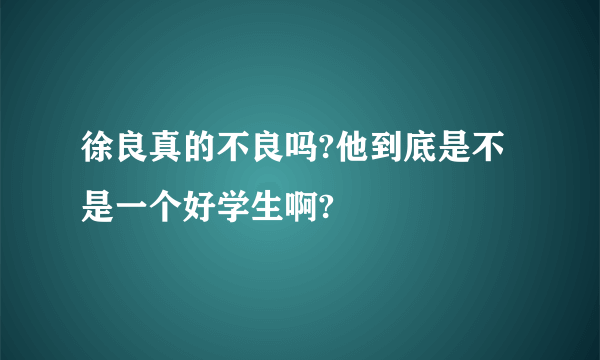 徐良真的不良吗?他到底是不是一个好学生啊?