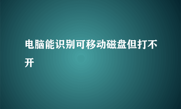 电脑能识别可移动磁盘但打不开