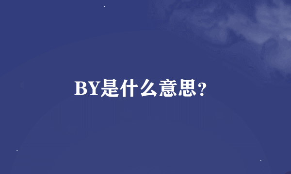 BY是什么意思？