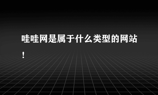 哇哇网是属于什么类型的网站！