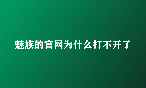 魅族的官网为什么打不开了