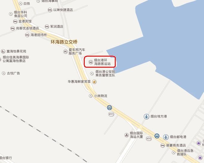 环海路2号怎么去，烟台港环海路客运站的地址，地图