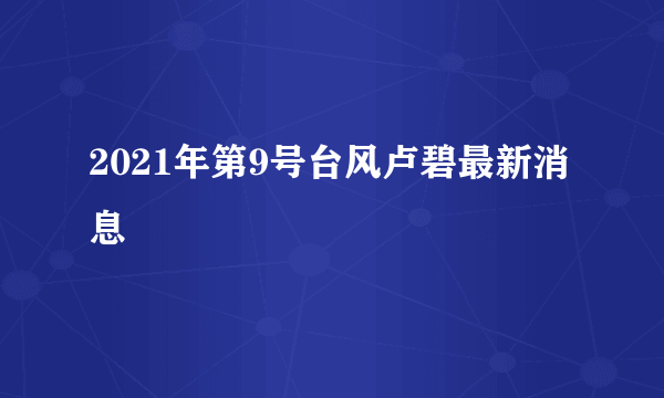 2021年第9号台风卢碧最新消息