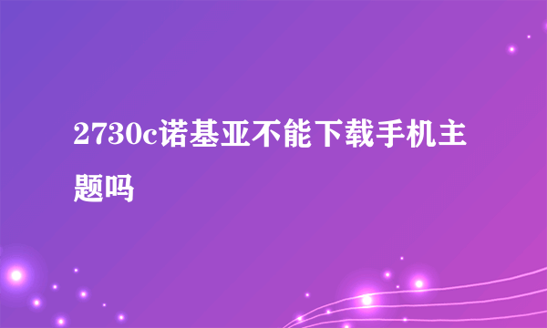 2730c诺基亚不能下载手机主题吗