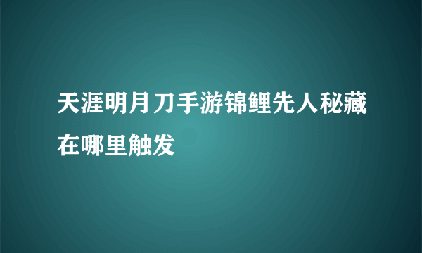 天涯明月刀手游锦鲤先人秘藏在哪里触发