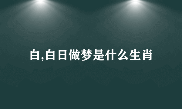 白,白日做梦是什么生肖