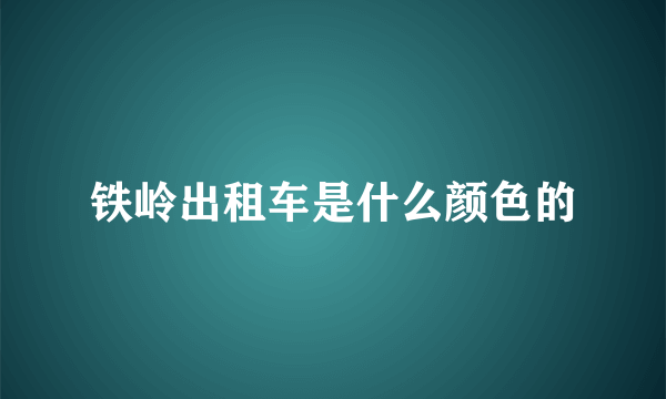 铁岭出租车是什么颜色的