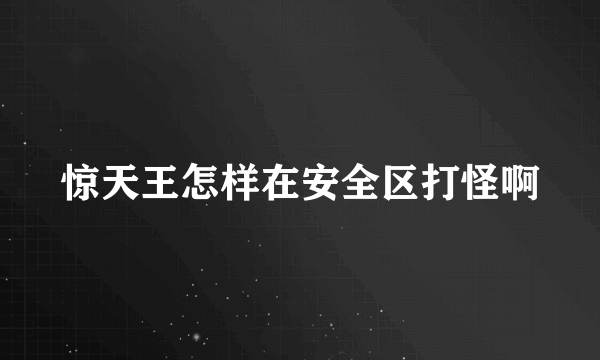 惊天王怎样在安全区打怪啊