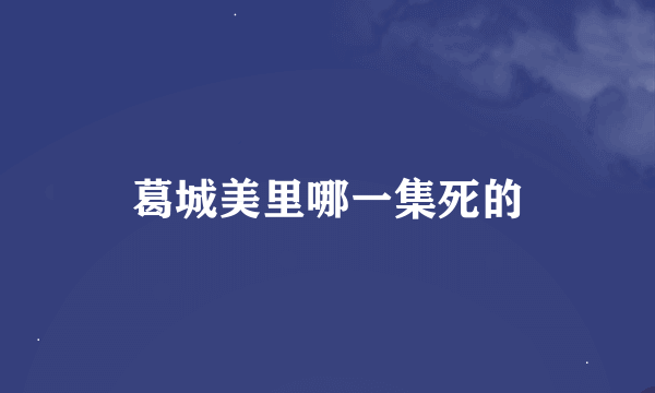 葛城美里哪一集死的