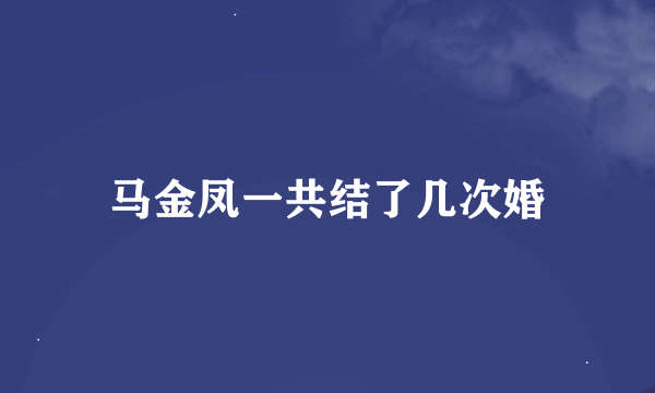 马金凤一共结了几次婚