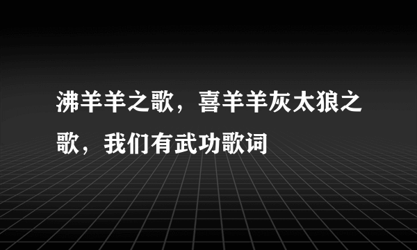 沸羊羊之歌，喜羊羊灰太狼之歌，我们有武功歌词