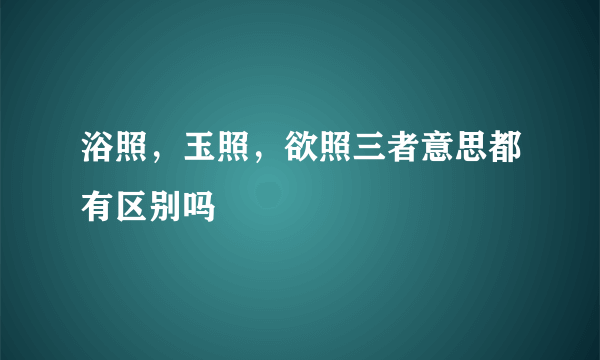 浴照，玉照，欲照三者意思都有区别吗