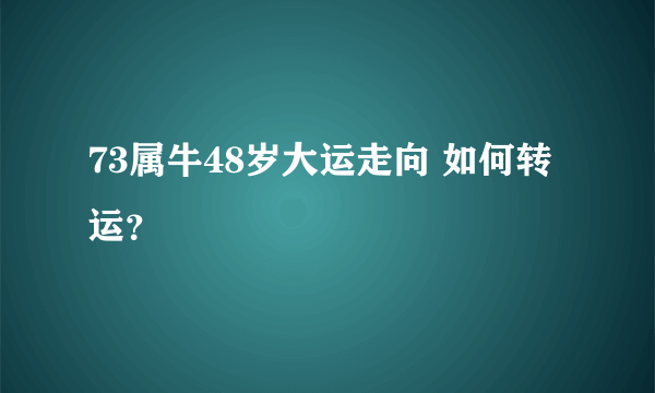 73属牛48岁大运走向 如何转运？