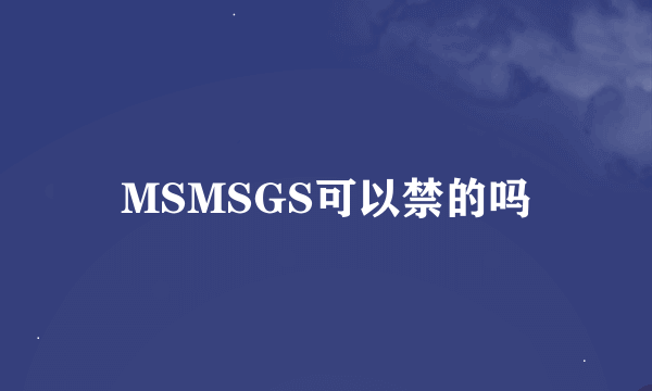 MSMSGS可以禁的吗