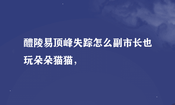 醴陵易顶峰失踪怎么副市长也玩朵朵猫猫，