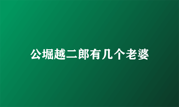 公堀越二郎有几个老婆