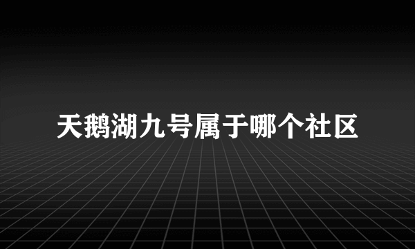 天鹅湖九号属于哪个社区