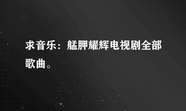 求音乐：艋胛耀辉电视剧全部歌曲。