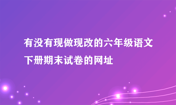 有没有现做现改的六年级语文下册期末试卷的网址