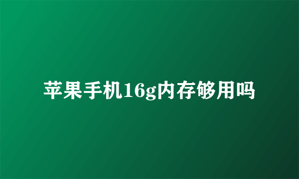 苹果手机16g内存够用吗